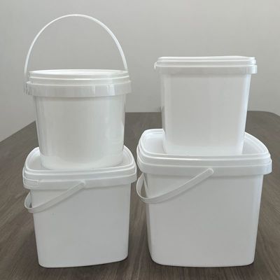 Custom Farbdruck Logo Quadrat Plastikbehälter mit Griff für Snack-Organisation