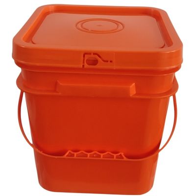 1.0 bis 2,5 MM Dicke Polypropylen Quadrat-Eimer Orange Plastikbehälter mit Deckel Produkt
