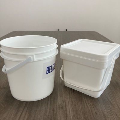 4L Quadrat Plastikbehälter mit blauer Farbe und gedrucktem Muster