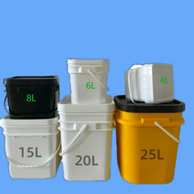 Durchsichtiger 20L 25L Quadrat Plastikbehälter mit Griff und Deckel