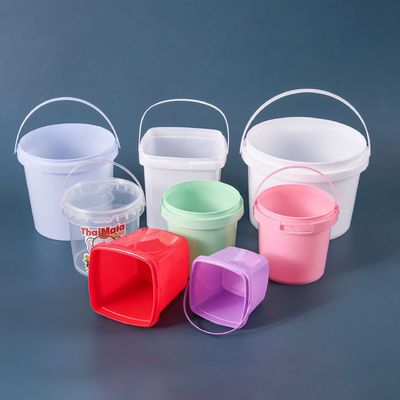 1L, 2L, 3L, 4L, 5L runde Plastikbehälter mit Deckel und Griff für die Speicherung von Lebensmitteln