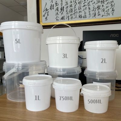 1L, 2L, 3L, 4L, 5L runde Plastikbehälter mit Deckel und Griff für die Speicherung von Lebensmitteln