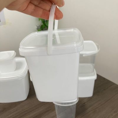 IML Druck 500ml 1L Plastik Quadrat Eimer Plastik Eimer für Lebensmittel Zertifikat FDA