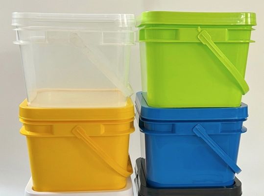 4L 5L 6L 8L 10L Plastik-Quadrat-Eimer mit Griff und Deckel