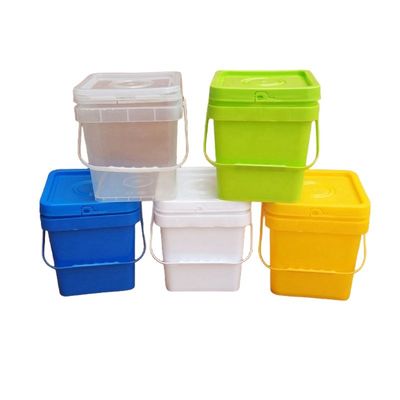 1L 2L 3L 4L 5L 6L 7L 8L 10L Quadrat Plastikbehälter mit benutzerdefiniertem Farbdruck Logo