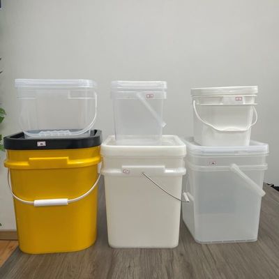 4L 5L 6L 8L quadratische Plastikbehälter mit quadratischem oder rundem Griff