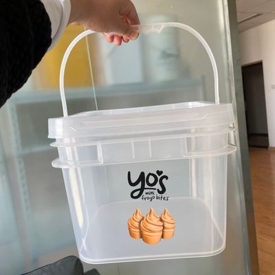 4L 5L 6L 8L quadratische Plastikbehälter mit quadratischem oder rundem Griff