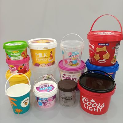 16oz PP-Eimer klares Milchtee Plastikbehälter für Partys Getränke Langlebig und wiederverwendbar