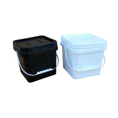 Anpassbarer 8L Quadrat Plastikbehälter für die Verpackung 2 Gallonen Quadrat Eimer in Gelb
