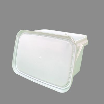 Gelber Plastikbehälter 500ml-5L Quadratbehälter mit Deckel und Handgriff