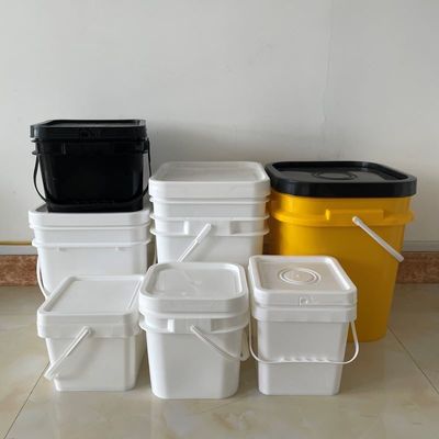 IML-Druck Custom 4 Gallon 5 Gallon 6 Gallon Klarweiß Quadrat Eimer Fassbehälter mit Kunststoffgriff