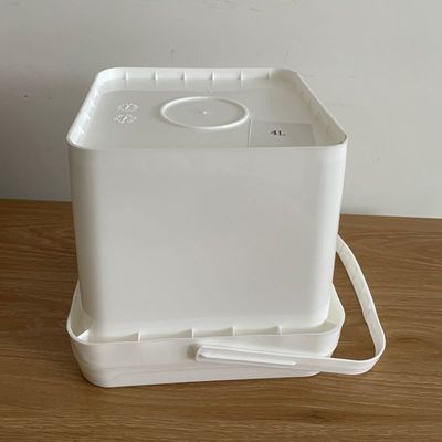 IML-Druck Custom 4 Gallon 5 Gallon 6 Gallon Klarweiß Quadrat Eimer Fassbehälter mit Kunststoffgriff