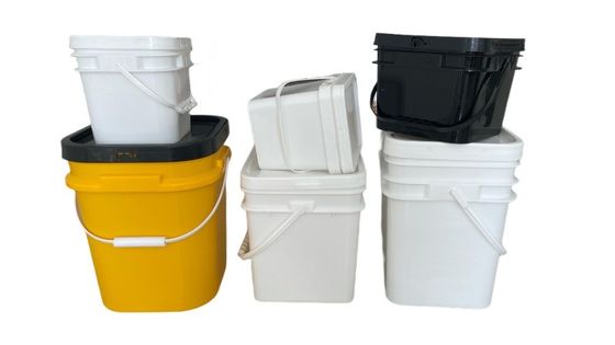 5L Quadrat-Eimer mit leicht zu öffnenden und zu schließenden Deckel aus Polypropylen-Druck-Wärmeübertragung