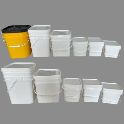 Zusammengestellter Farbquadrat-Kunststoffbehälter mit Deckel und Metallgriffe GAP/ISO/FDA-Zertifikat