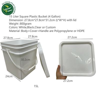 Anpassbarer 15L Quadrat Plastikbehälter mit Druckgriff und Zubehör