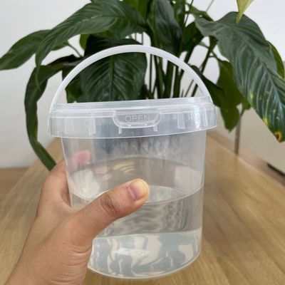 Polypropylen Eimer 2 Liter transparenter Plastikbehälter mit Eimer Deckel und Griff
