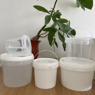 Polypropylen Eimer 2 Liter transparenter Plastikbehälter mit Eimer Deckel und Griff