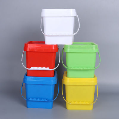 2L / 4L / 5L / 8L / 10L / 15L / 18L PP Behälter Plastik Eimer 5 Gallonen Quadrat Eimer mit Deckel