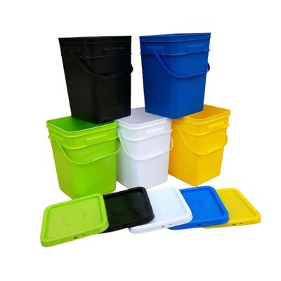 10L Eimer Quadratform Plastik Eimer mit gedruckten Eimern Deckel Griff Zubehör