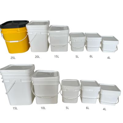 1-25L Quadratfarbe und weiße Lebensmittelqualität Plastikbehälter für die Anpassung
