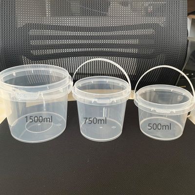 Durchsichtiger Knödelbehälter mit Eimerdeckel und Griff 200ml 300ml 500ml 750ml 1L 2L 3L