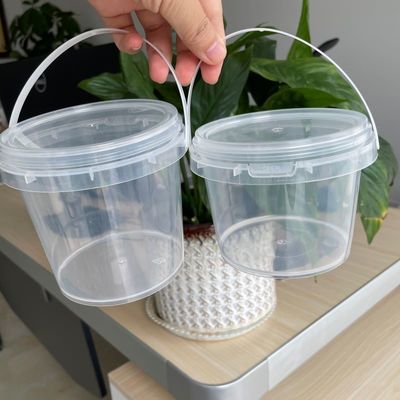 1000 ml klarer Plastikbehälter mit Seidenlack und Wärmeübertragungsdruck