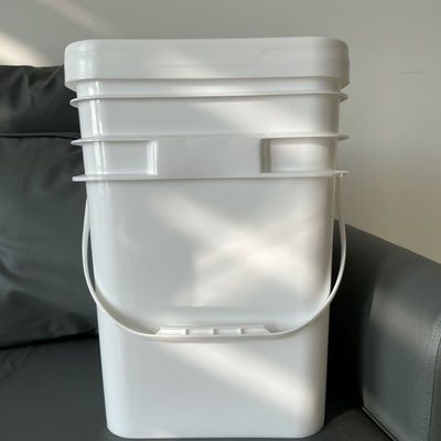2L, 4L, 5L, 8L, 10L, 15L, 18L, 20L Quadratbehälter aus Kunststoff mit Seidenbilddruck