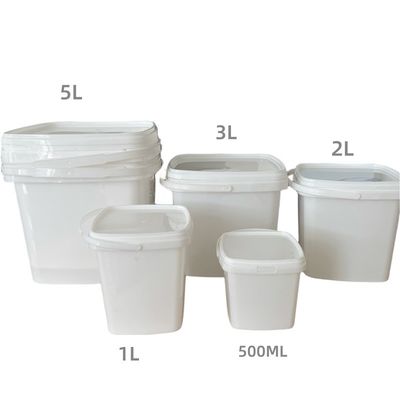 300 ml 5L PP Quadrat Eimer Klarer oder weißer Behälter Süßigkeiten Popcorn Eimer für Produkte
