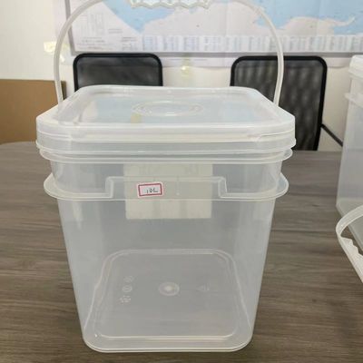 10L klares Quadrat-Eimer mit Wärmeübertragungsdruck und Polypropylenmaterial
