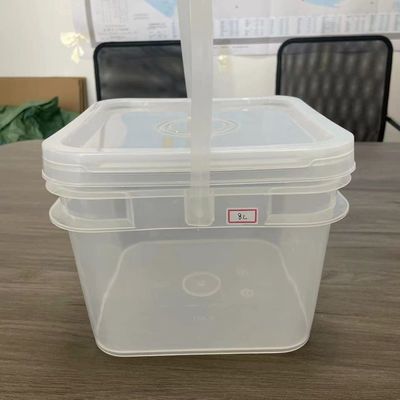 Viereckige HDPE 4L 5L 8L Plastikbehälter Viereckige Plastikbehälter mit Deckel und Griff