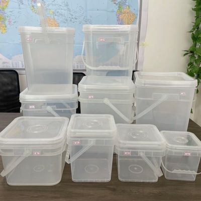 Viereckige HDPE 4L 5L 8L Plastikbehälter Viereckige Plastikbehälter mit Deckel und Griff