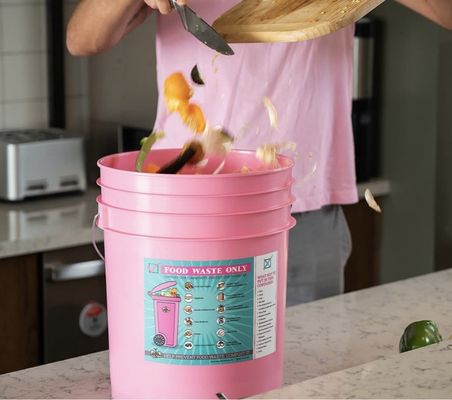 20 L weißer Kompostierungskontener mit Plastikbehälter und Industrieabdeckung