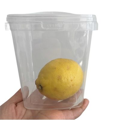 500 ml Sauce Container Lebensmittelsicherheit Quadrat Plastikbehälter mit einfacher Öffnung und IML-Druck