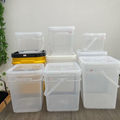 15L Plastikbehälter Versorgung Durchsichtig Quadrat Eimer Lebensmittelsicherheit Mautdruck Dicke 1,0 bis 2,5 mm