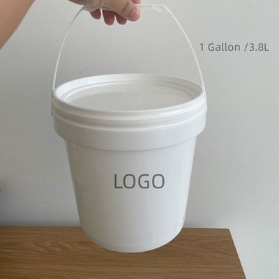 Anpassen Logo Gelb HDPE 1 Gallonen Plastik Eimer für Eiscreme Verpackung