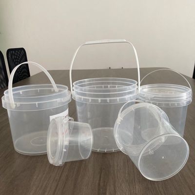 Anpassen Rund 300ml 500ml 750ml 1L Klarer Plastik Eimer Eimer mit anpassbaren Größe