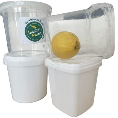 1L 2L 3L 4L 5L weißer runder Plastikbehälter mit Abdeckung