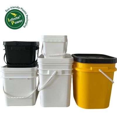 Recycling Anpassung 15L Plastikbehälter mit Deckel und starker Eimer mit Metallgriff