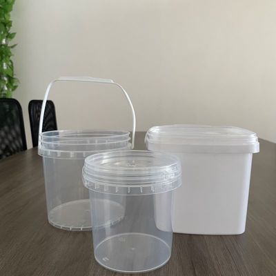 Druckseide Schrei 5 Liter Weiß PP Lebensmittelqualität Kunststoff Eimer mit Kappe