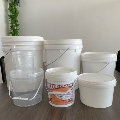Rundes Plastikbehälter mit Deckel und Griff, weißer Behälter, 300ml-15L
