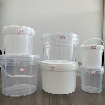 Rundes Plastikbehälter mit Deckel und Griff, weißer Behälter, 300ml-15L