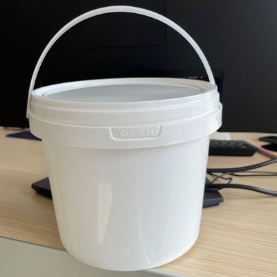 Rundes Plastikbehälter mit Deckel und Griff, weißer Behälter, 300ml-15L