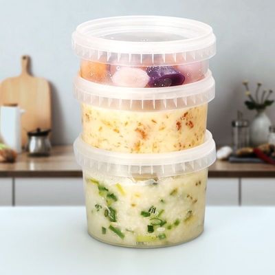 Custom 300 ml 500 ml 750 ml Plastik Eimer mit Deckel für Joghurt Eiscreme Knoblauch Paste und Soße