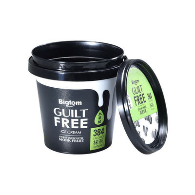1L Plastikbecken für Eis und Joghurt Rotfarbe IML-Druck 1,0-2,5 mm Dicke