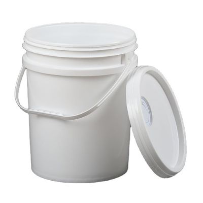 Kundenspezifischer runder 5 Gallonen großer weißer Plastikbehälter mit Deckel und Plastikbehälter