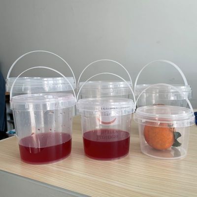 Rundes oder Quadratisches Kunststoffbehälter mit Deckel 300 ml 500 ml 750 ml 1 L klarem Eimer