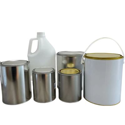 Passen Sie Ihre Verpackung an Rundmetallglas 1L-5L mit Griff für Farbe und Soße