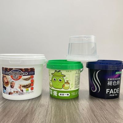 Yogurt Süßigkeiten Becken Kunststoff Eimer 300 ml 500 ml 1L Weiß Behälter mit Deckel